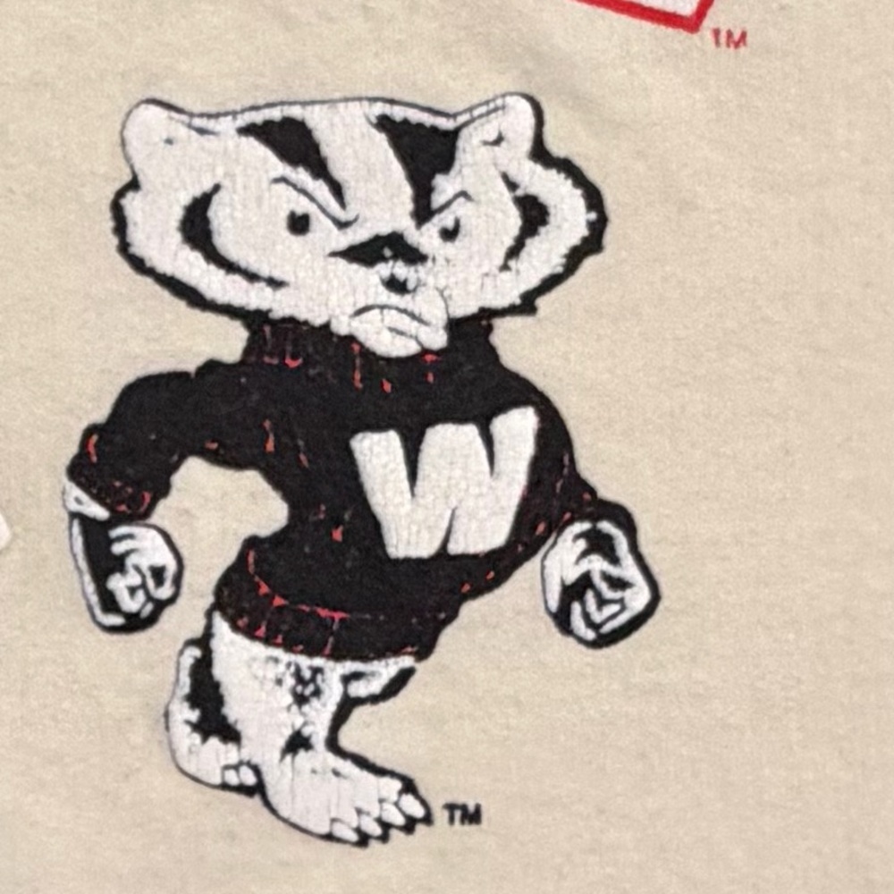 Vintage Wisconsin Badgers Rose Bowl 1994 Crewneck Sweatshirt Cream NCAA Women Sm - Picture 5 of 14